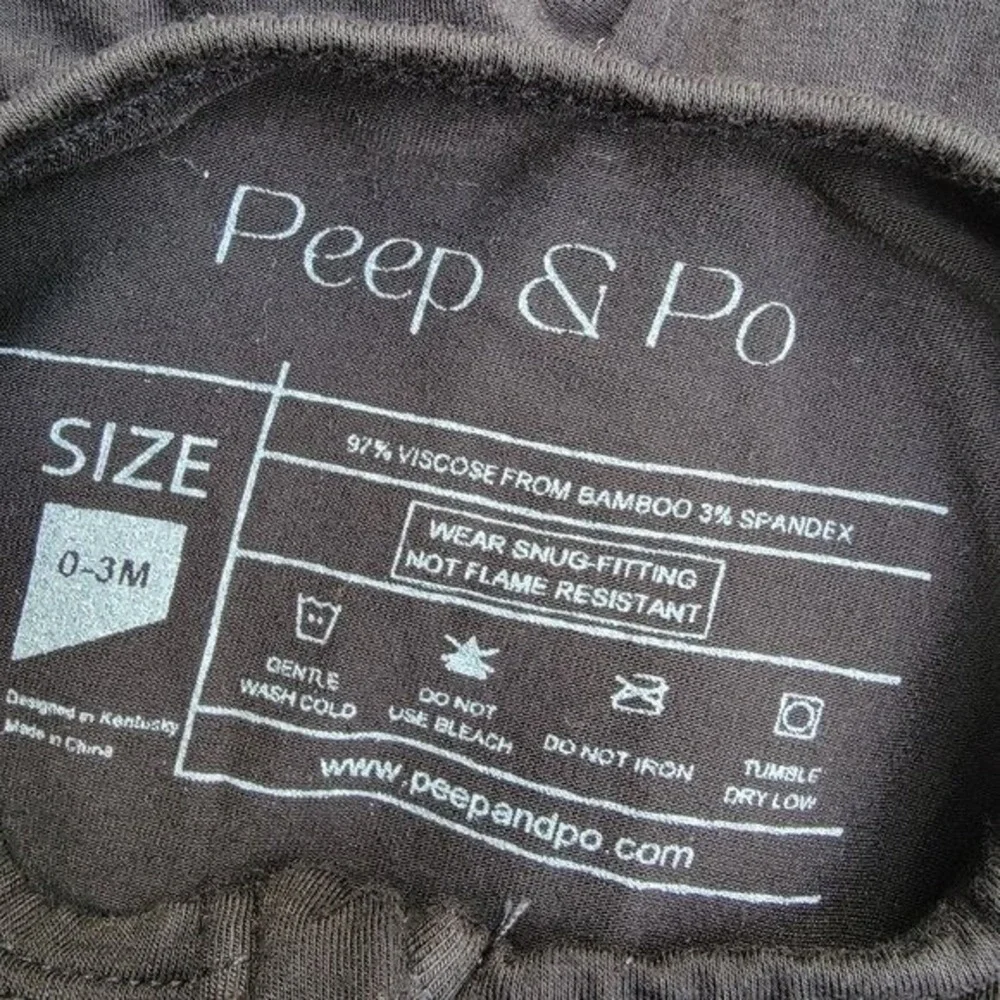 Peep & Po Bamboo Solid Black Convertible Footie Zip Romper Size‎ 0-3m